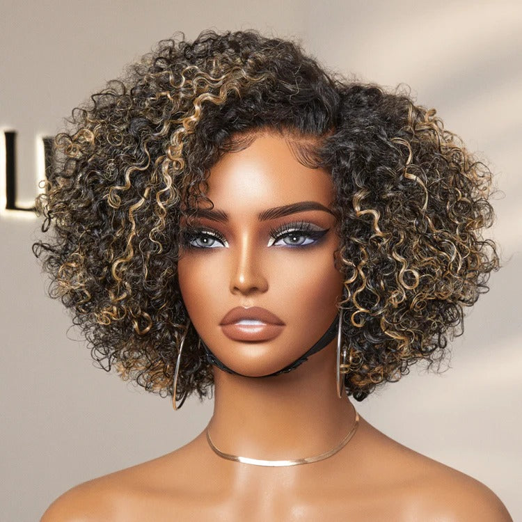 Water Wave Pixie Cut Water Wave Glueless Minimalist HD Lace Short Curly Wig