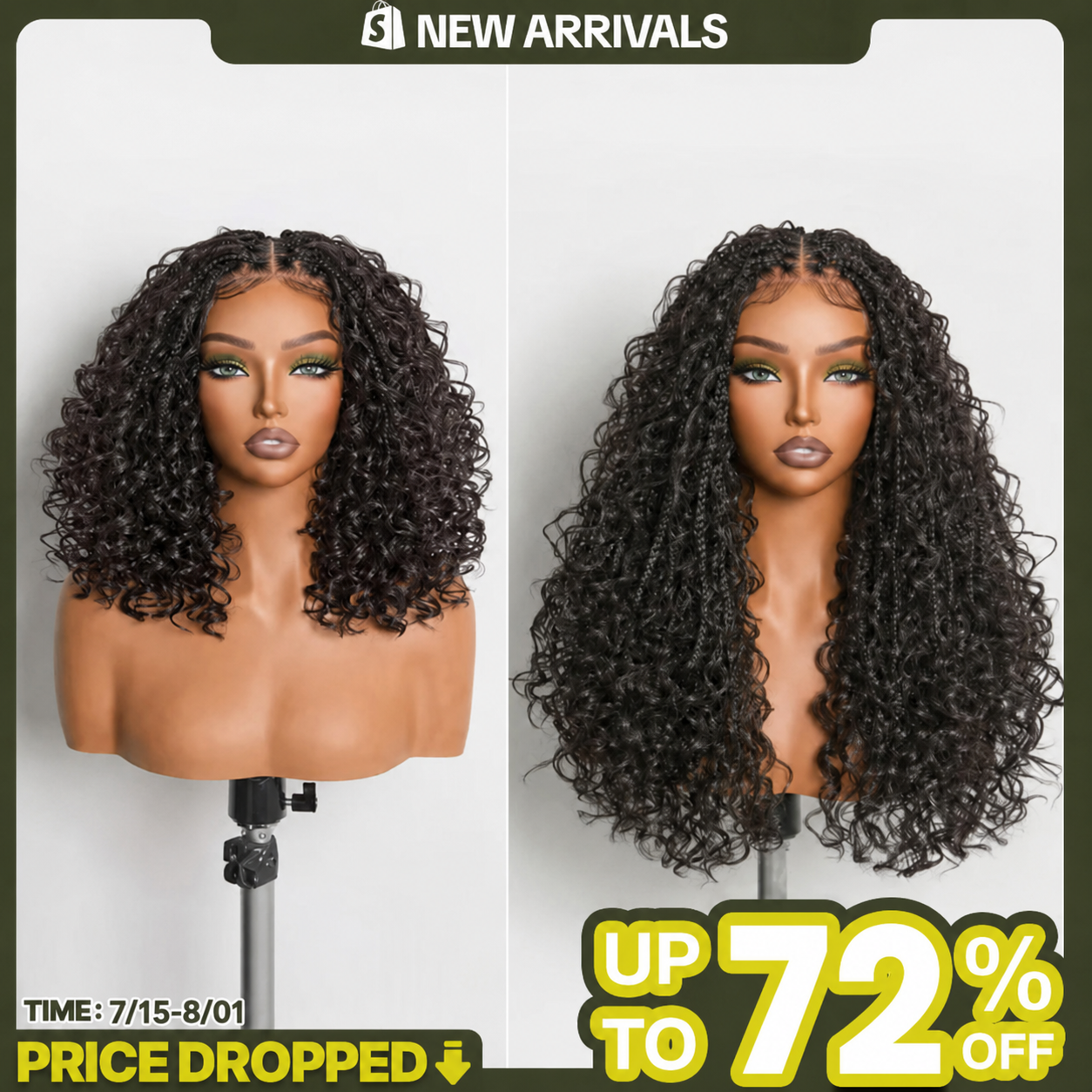 🌟 Hurry! 72% OFF✨13x6 HD Lace Wig Glueless Wear & Go 12” Boho Braids Water Wave Pre-Cut Lace Wig – Premium Fiber, Beginner Friendly
