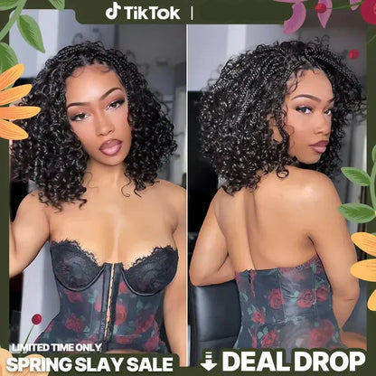 🌟 Hurry! 72% OFF✨13x6 HD Lace Wig Glueless Wear & Go 12” Boho Braids Water Wave Pre-Cut Lace Wig – Premium Fiber, Beginner Friendly
