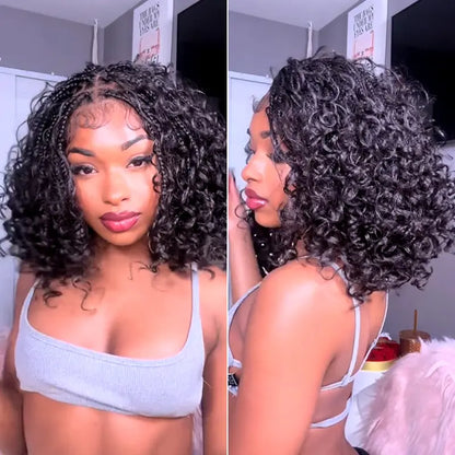 🌟 Hurry! 72% OFF✨13x6 HD Lace Wig Glueless Wear & Go 12” Boho Braids Water Wave Pre-Cut Lace Wig – Premium Fiber, Beginner Friendly