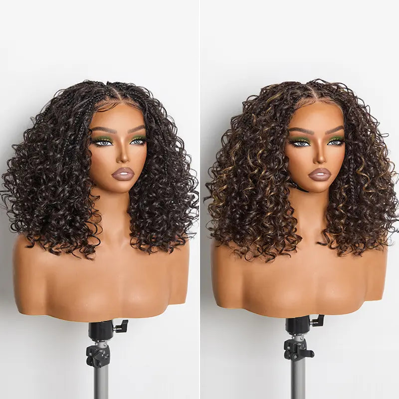 🌟 Hurry! 72% OFF✨13x6 HD Lace Wig Glueless Wear & Go 12” Boho Braids Water Wave Pre-Cut Lace Wig – Premium Fiber, Beginner Friendly