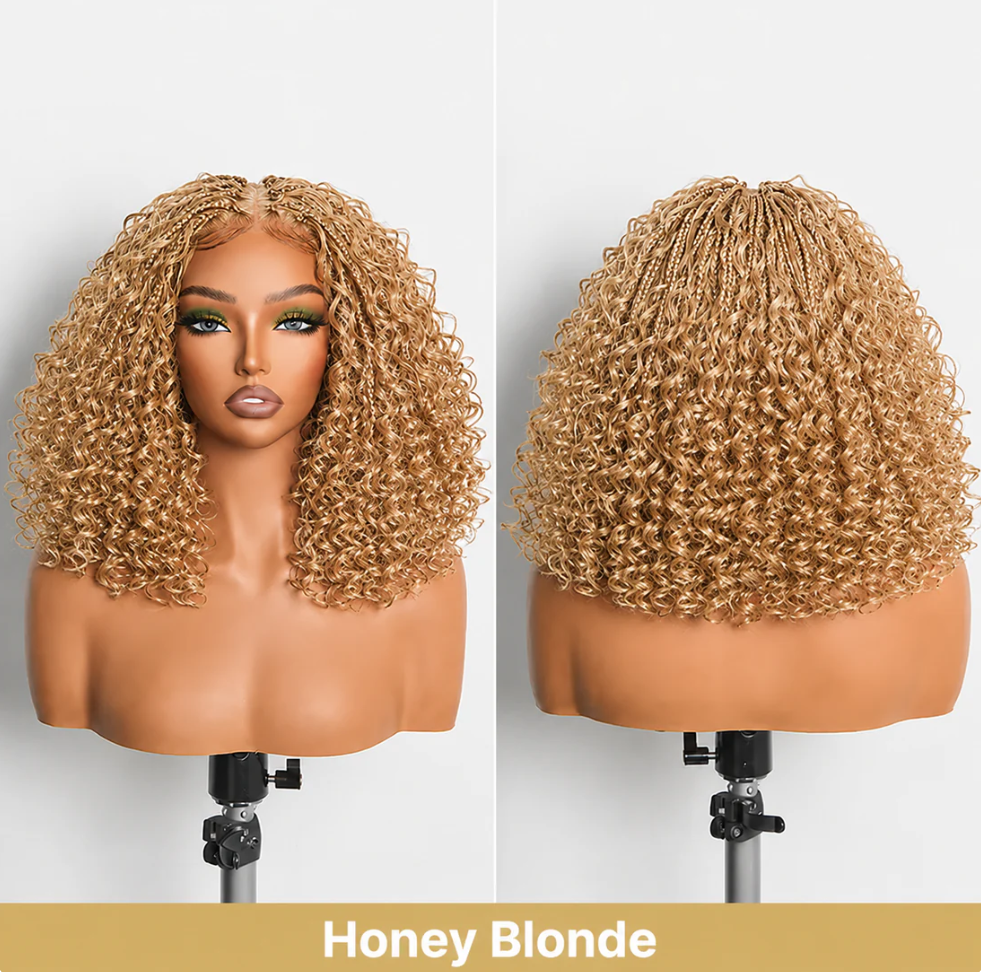 🌟 Hurry! 72% OFF✨13x6 HD Lace Wig Glueless Wear & Go 12” Boho Braids Water Wave Pre-Cut Lace Wig – Premium Fiber, Beginner Friendly