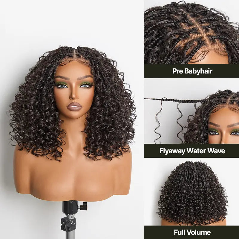 🌟 Hurry! 72% OFF✨13x6 HD Lace Wig Glueless Wear & Go 12” Boho Braids Water Wave Pre-Cut Lace Wig – Premium Fiber, Beginner Friendly