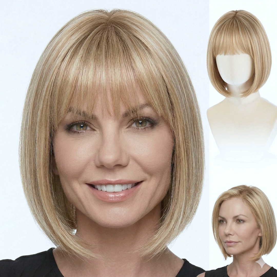 ⚡ Final Hours –🌷 Ready-to-Wear Glueless Bob Wig with Fringe