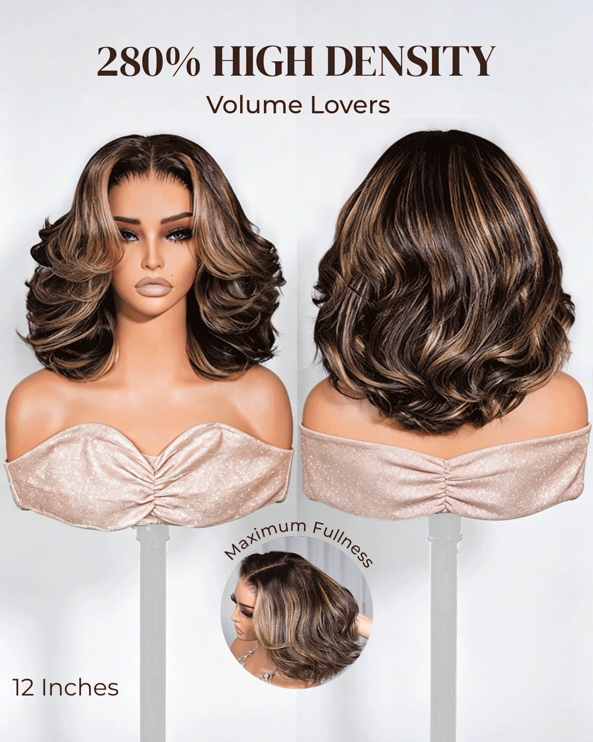 Opholab 13x6 Three-Go™ 280% High Density Glueless Old Money Bob Loose Body Wave Bob Wig Pre-cut Lace Ombre Platinum Blonde Balayage Highlights