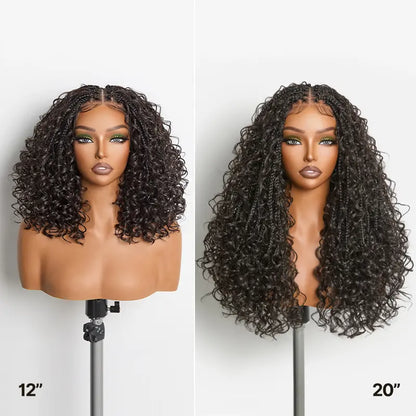 🌟 Hurry! 72% OFF✨13x6 HD Lace Wig Glueless Wear & Go 12” Boho Braids Water Wave Pre-Cut Lace Wig – Premium Fiber, Beginner Friendly
