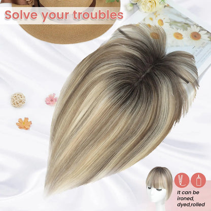 Hair Topper with Bangs | Hair Piece for Thinning Hair 💎