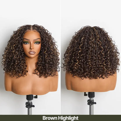 🌟 Hurry! 72% OFF✨13x6 HD Lace Wig Glueless Wear & Go 12” Boho Braids Water Wave Pre-Cut Lace Wig – Premium Fiber, Beginner Friendly