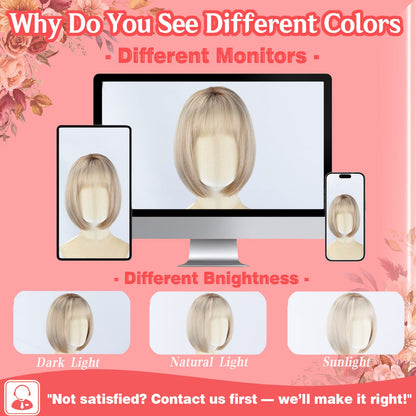 ⚡ Final Hours –🌷 Ready-to-Wear Glueless Bob Wig with Fringe