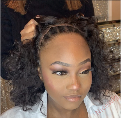Hot Sale Glueless Short Curly Black Bob Wig